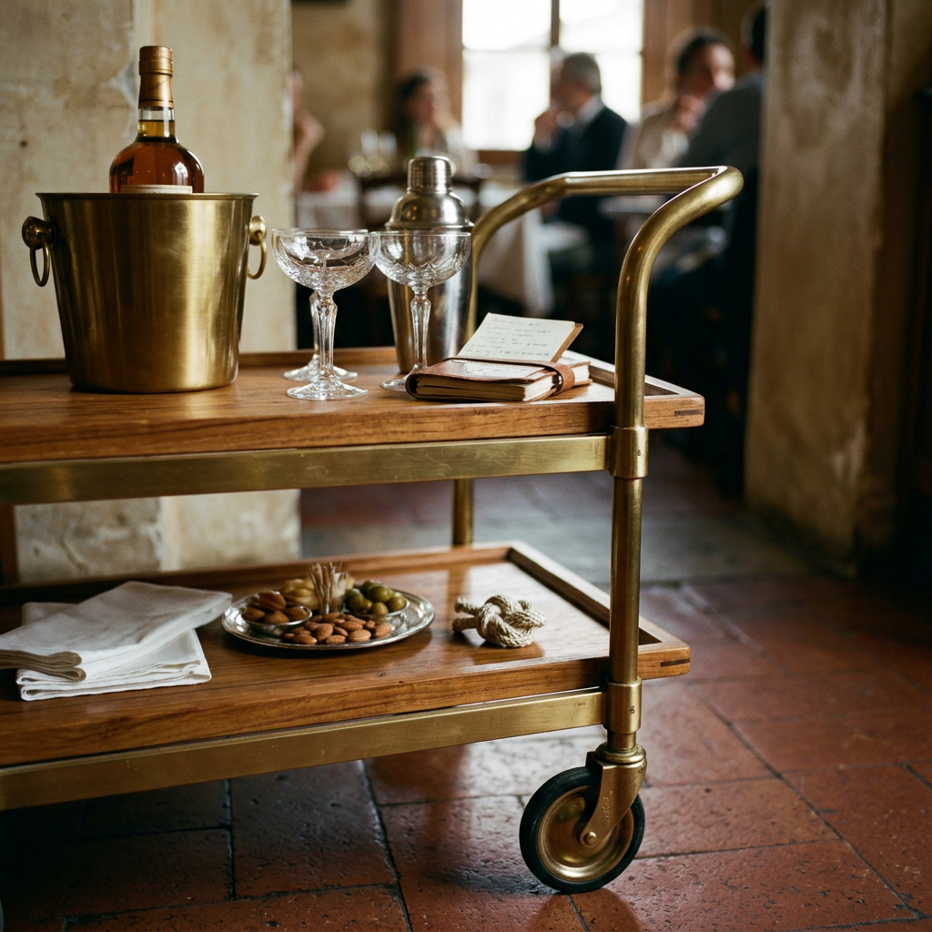 Brass Serving Trolley