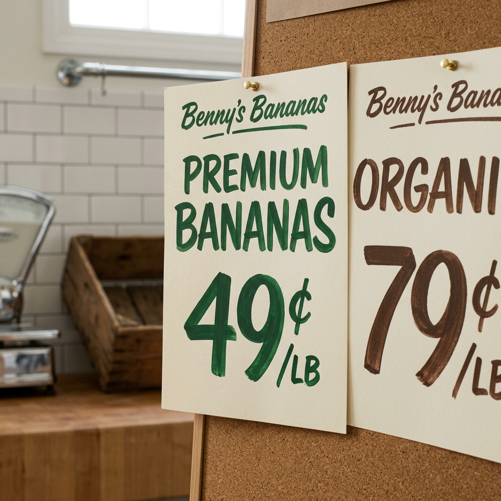 Hand-lettered Price Cards Hand-lettered Price Cards