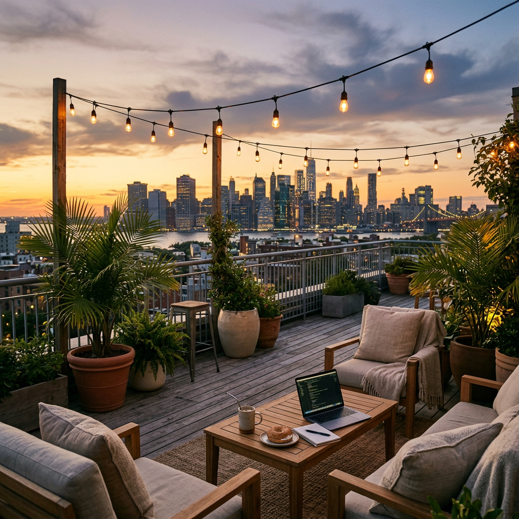 Brooklyn Rooftop at Sunset